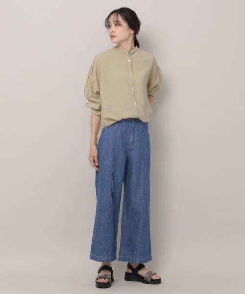 Elura（エルーラ）の「セミシアーバンドカラーシャツ（シャツ/ブラウス・レディース・ライトブルー/ピンク系その他/ベージュ・LARGE/MEDIUM）」の10枚目の写真