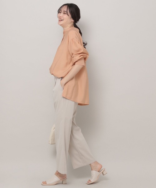 Elura（エルーラ）の「セミシアーバンドカラーシャツ（シャツ/ブラウス・レディース・ライトブルー/ピンク系その他/ベージュ・LARGE/MEDIUM）」の11枚目の写真