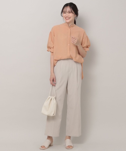 Elura（エルーラ）の「セミシアーバンドカラーシャツ（シャツ/ブラウス・レディース・ライトブルー/ピンク系その他/ベージュ・LARGE/MEDIUM）」の12枚目の写真