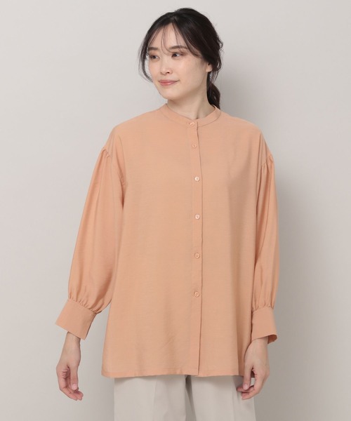 Elura（エルーラ）の「セミシアーバンドカラーシャツ（シャツ/ブラウス・レディース・ライトブルー/ピンク系その他/ベージュ・LARGE/MEDIUM）」の14枚目の写真