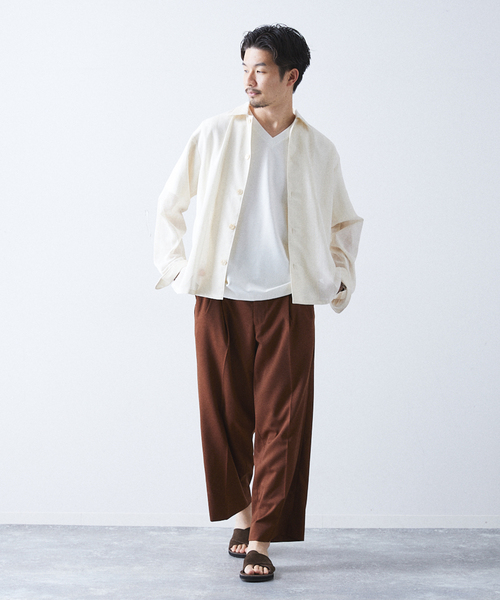 allery（アレリー）の「【allery / アレリ―】"ワイド" WOOL SLACKS（スラックス・メンズ・ブラック/ブラウン/ベージュ・SMALL/MEDIUM/LARGE）」の10枚目の写真
