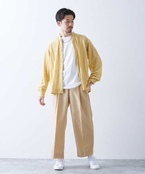 allery（アレリー）の「【allery / アレリ―】"ワイド" WOOL SLACKS（スラックス・メンズ・ブラック/ブラウン/ベージュ・SMALL/MEDIUM/LARGE）」の6枚目の写真