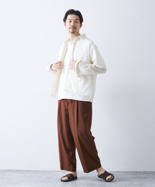 allery（アレリー）の「【allery / アレリ―】"ワイド" WOOL SLACKS（スラックス・メンズ・ブラック/ブラウン/ベージュ・SMALL/MEDIUM/LARGE）」の14枚目の写真