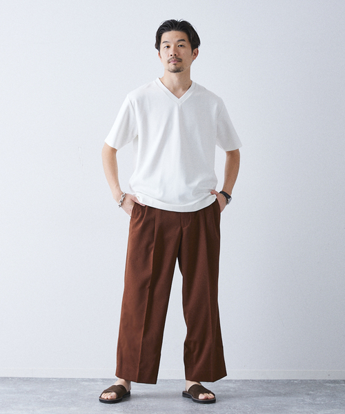 allery（アレリー）の「【allery / アレリ―】"ワイド" WOOL SLACKS（スラックス・メンズ・ブラック/ブラウン/ベージュ・SMALL/MEDIUM/LARGE）」の17枚目の写真
