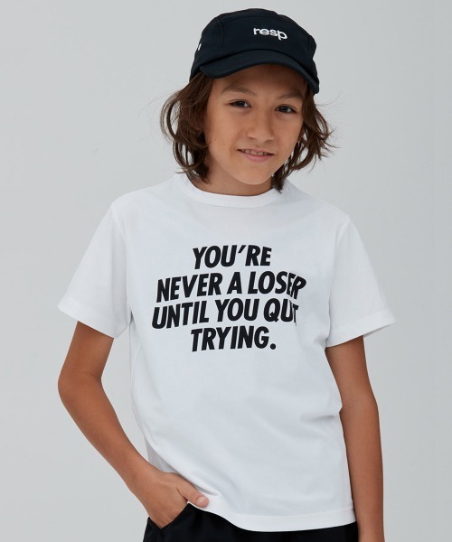 RE/SP(アールイーエスピー)の「RE/EP メッセージTEE 2(Tシャツ/カットソー・キッズ・ブラック/ホワイト/ライム・2/3/4/1)」の2枚目の写真