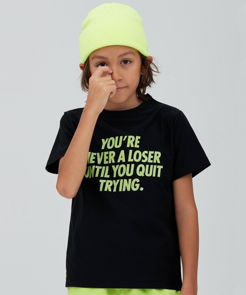 RE/SP(アールイーエスピー)の「RE/EP メッセージTEE 2(Tシャツ/カットソー・キッズ・ブラック/ホワイト/ライム・2/3/4/1)」の3枚目の写真