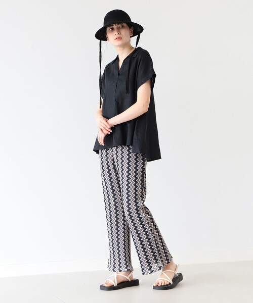 Ray BEAMS(レイビームス)の「Ray BEAMS / ウェイブ ストライプ レース パンツ(その他パンツ・レディース・シルバー/グリーン系その他2・ONE SIZE)」の5枚目の写真