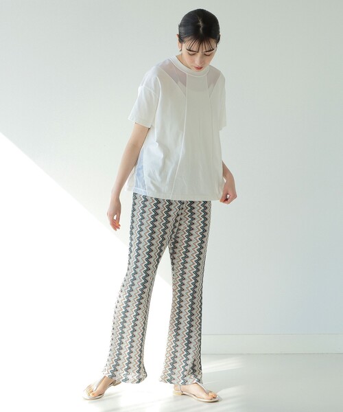 Ray BEAMS(レイビームス)の「Ray BEAMS / ウェイブ ストライプ レース パンツ(その他パンツ・レディース・シルバー/グリーン系その他2・ONE SIZE)」の3枚目の写真