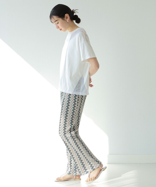 Ray BEAMS(レイビームス)の「Ray BEAMS / ウェイブ ストライプ レース パンツ(その他パンツ・レディース・シルバー/グリーン系その他2・ONE SIZE)」の6枚目の写真