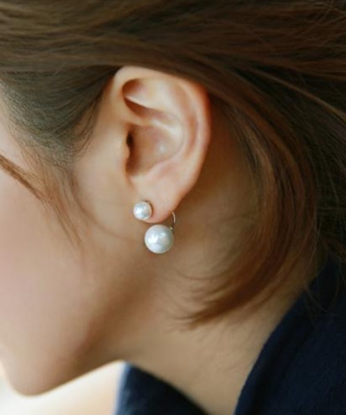 【TATIANA】Double Pearl Earrings_EC1762〜ダブルパールピアス TATIANA】Double Pearl Earrings_EC1762〜ダブルパールピアス