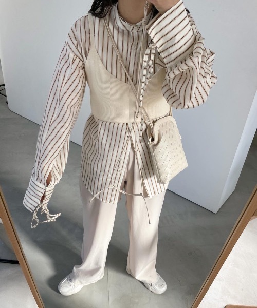 stripe ribbon tops / ストライプリボントップス SLY | FROCKY LACE RIBBON トップス (キャミソール ) |SHEL'TTER