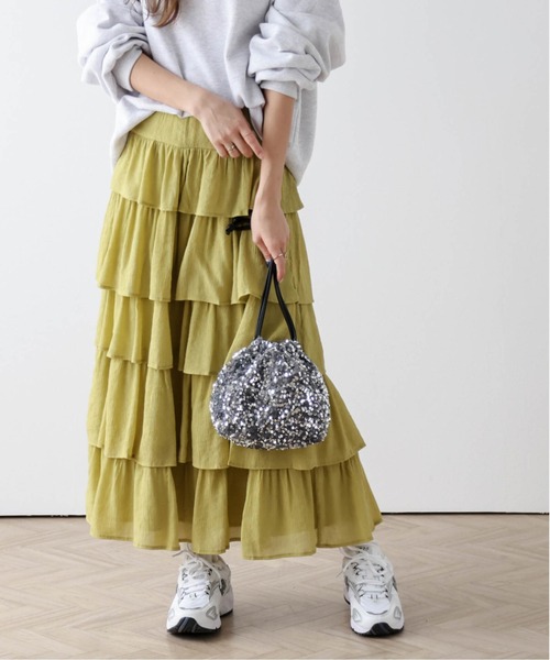 AMELY(エミリー)の「楊柳シフォンスカート(スカート・レディース・ピンク/イエロー/ホワイト/ブラック・フリー)」の3枚目の写真