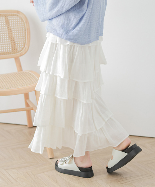 AMELY(エミリー)の「楊柳シフォンスカート(スカート・レディース・ピンク/イエロー/ホワイト/ブラック・フリー)」の19枚目の写真
