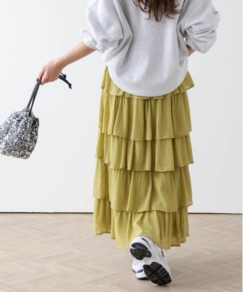AMELY(エミリー)の「楊柳シフォンスカート(スカート・レディース・ピンク/イエロー/ホワイト/ブラック・フリー)」の9枚目の写真