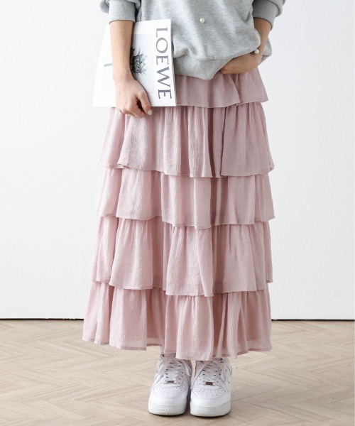 AMELY(エミリー)の「楊柳シフォンスカート(スカート・レディース・ピンク/イエロー/ホワイト/ブラック・フリー)」の10枚目の写真