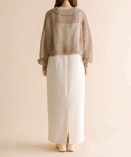 mline（エムライン）の「[mline]メッシュニットタンクワンピースセット（ワンピース・レディース・ベージュ/ブルー/オリーブ・1/2）」の11枚目の写真