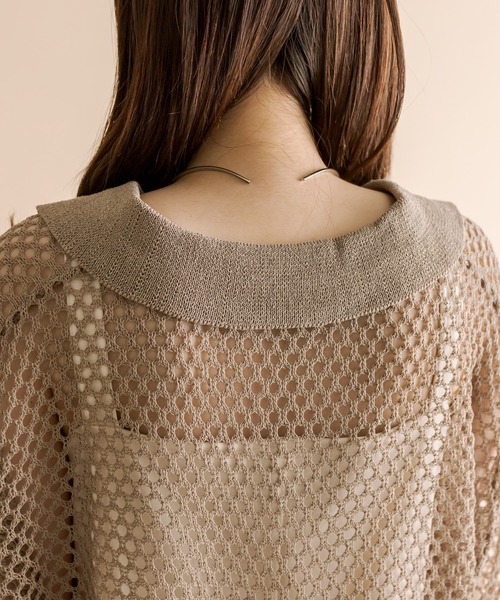 mline（エムライン）の「[mline]メッシュニットタンクワンピースセット（ワンピース・レディース・ベージュ/ブルー/オリーブ・1/2）」の12枚目の写真