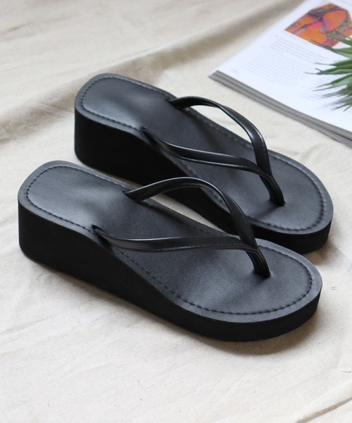 AAA+（サンエープラス）の「AAA+feminine/　厚底ビーチサンダル（サンダル・レディース・ブラウン/ブラック・S/M/L）」の5枚目の写真