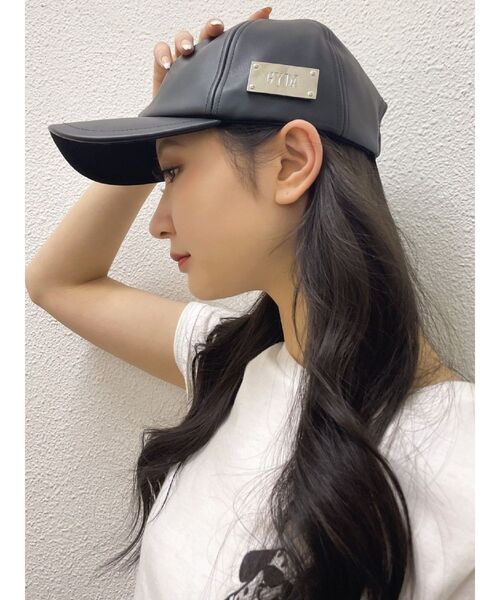 GYDA（ジェイダ）の「GYDAプレートキャップ（キャップ・レディース・ブラック/オフホワイト・FREE）」の6枚目の写真