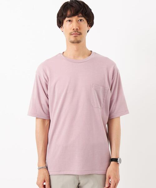 green label relaxing(グリーンレーベルリラクシング)の「ウールブレンド クルーネック Tシャツ -ウォッシャブル-(Tシャツ/カットソー・メンズ・ライトピンク/ターコイズブルー/ブラック/ライトグレー・S/L/XL/M)」の18枚目の写真