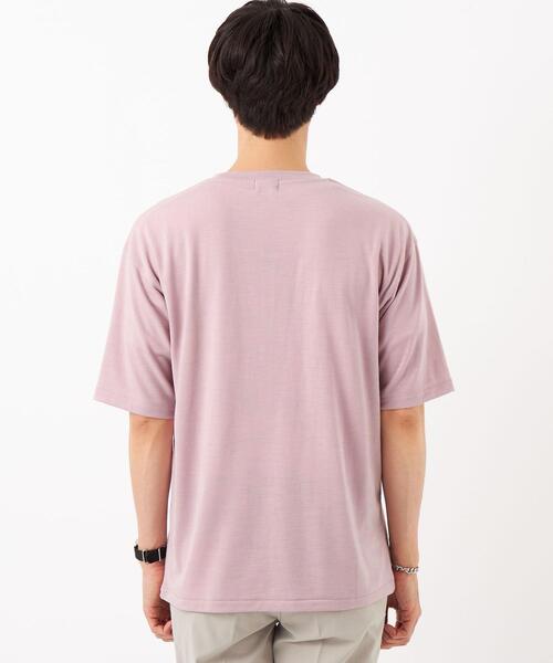 green label relaxing(グリーンレーベルリラクシング)の「ウールブレンド クルーネック Tシャツ -ウォッシャブル-(Tシャツ/カットソー・メンズ・ライトピンク/ターコイズブルー/ブラック/ライトグレー・S/L/XL/M)」の22枚目の写真