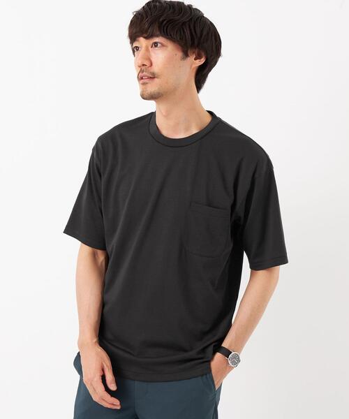 green label relaxing(グリーンレーベルリラクシング)の「ウールブレンド クルーネック Tシャツ -ウォッシャブル-(Tシャツ/カットソー・メンズ・ライトピンク/ターコイズブルー/ブラック/ライトグレー・S/L/XL/M)」の14枚目の写真