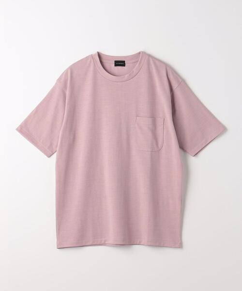 green label relaxing(グリーンレーベルリラクシング)の「ウールブレンド クルーネック Tシャツ -ウォッシャブル-(Tシャツ/カットソー・メンズ・ライトピンク/ターコイズブルー/ブラック/ライトグレー・S/L/XL/M)」の9枚目の写真