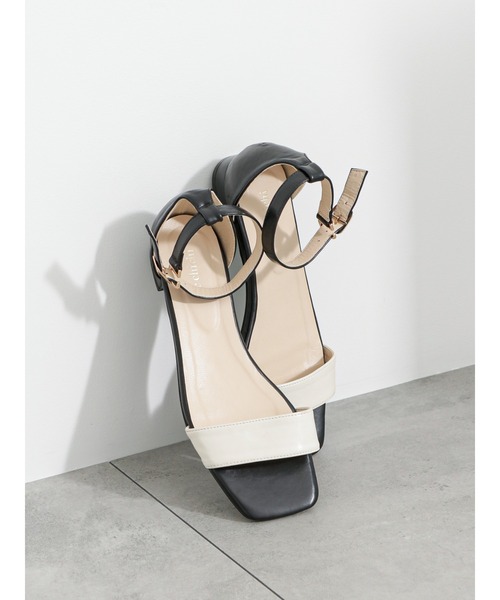 Te chichi（テチチ）の「シンプルバーサンダル（サンダル・レディース・グリーン/オフホワイト/ブラック・38/37）」の2枚目の写真