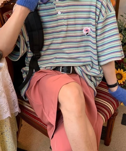 MGV（エムジーヴィー）の「マルチボーダーフラワーポロシャツ（ポロシャツ・メンズ・グリーン/ブルー・MEDIUM/LARGE/X-LARGE）」の3枚目の写真