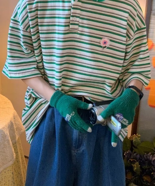 MGV（エムジーヴィー）の「マルチボーダーフラワーポロシャツ（ポロシャツ・メンズ・グリーン/ブルー・MEDIUM/LARGE/X-LARGE）」の8枚目の写真