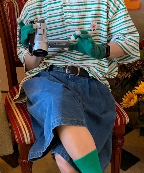 MGV（エムジーヴィー）の「マルチボーダーフラワーポロシャツ（ポロシャツ・メンズ・グリーン/ブルー・MEDIUM/LARGE/X-LARGE）」の9枚目の写真