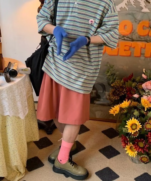 MGV（エムジーヴィー）の「マルチボーダーフラワーポロシャツ（ポロシャツ・メンズ・グリーン/ブルー・MEDIUM/LARGE/X-LARGE）」の5枚目の写真