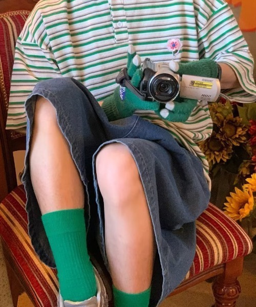 MGV（エムジーヴィー）の「マルチボーダーフラワーポロシャツ（ポロシャツ・メンズ・グリーン/ブルー・MEDIUM/LARGE/X-LARGE）」の12枚目の写真