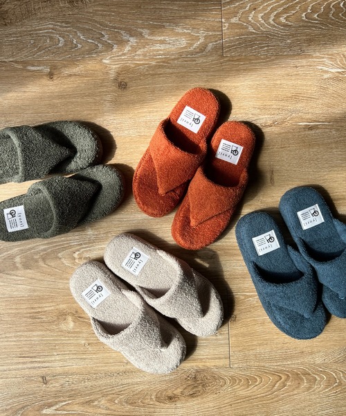 LBC（エルビーシー）の「【洗濯機で丸洗い】YORI パイルトングスリッパ Lサイズ（ルームシューズ/スリッパ・レディース・ブルー/グリーン/オレンジ/ベージュ・L）」の4枚目の写真