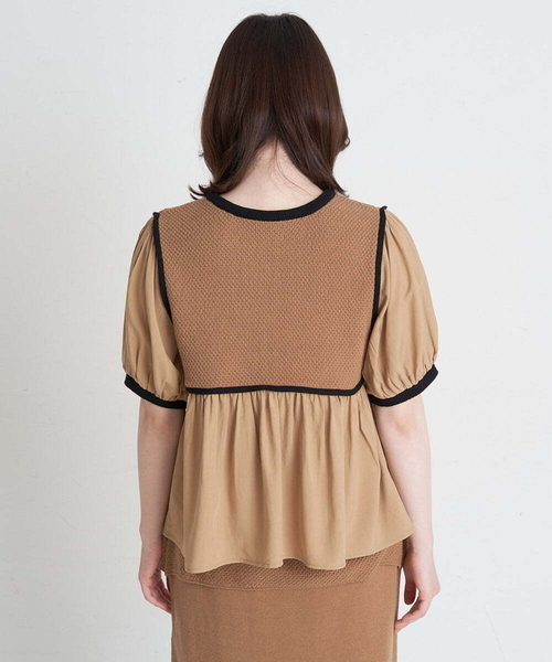 A de a.v.v(アードアー・ヴェ・ヴェ)の「(SETUP対応)ニットボレロドッキングブラウス(ニット/セーター・レディース・ブラック/ベージュ・36/38)」の6枚目の写真