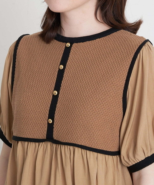 A de a.v.v(アードアー・ヴェ・ヴェ)の「(SETUP対応)ニットボレロドッキングブラウス(ニット/セーター・レディース・ブラック/ベージュ・36/38)」の7枚目の写真