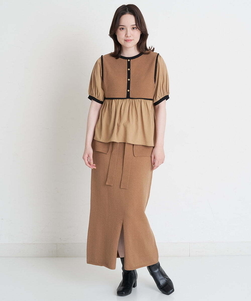 A de a.v.v(アードアー・ヴェ・ヴェ)の「(SETUP対応)ニットボレロドッキングブラウス(ニット/セーター・レディース・ブラック/ベージュ・36/38)」の15枚目の写真