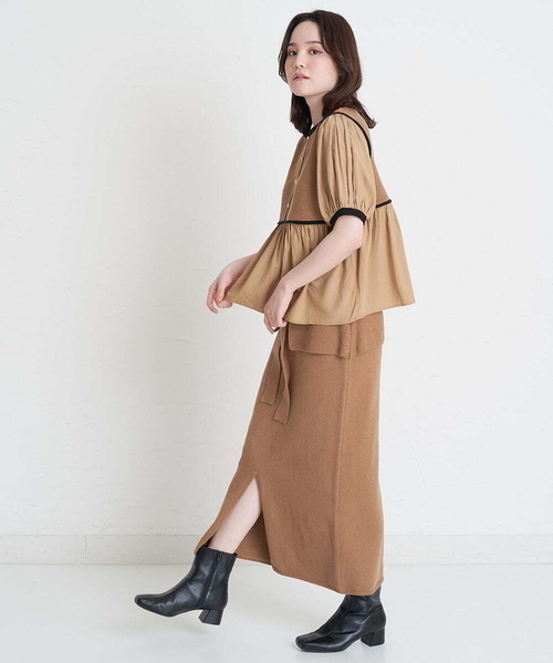 A de a.v.v(アードアー・ヴェ・ヴェ)の「(SETUP対応)ニットボレロドッキングブラウス(ニット/セーター・レディース・ブラック/ベージュ・36/38)」の16枚目の写真