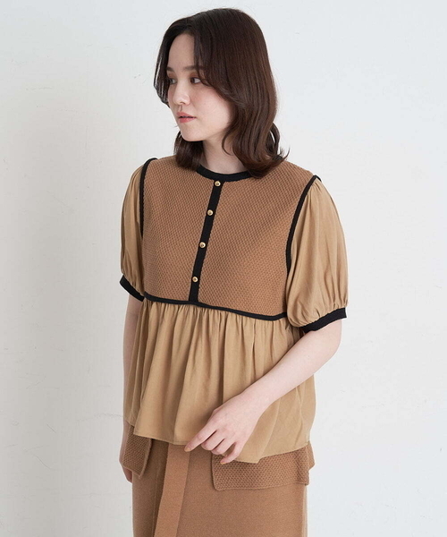 A de a.v.v(アードアー・ヴェ・ヴェ)の「(SETUP対応)ニットボレロドッキングブラウス(ニット/セーター・レディース・ブラック/ベージュ・36/38)」の18枚目の写真