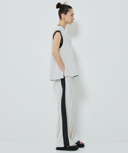 STUDIOUS（ステュディオス）の「【STUDIOUS/ステュディオス】ツイードライク2WAYジャージートップ〈セットアップ対応〉（Tシャツ/カットソー・レディース・ブラック/オフホワイト/ネイビー・FREE）」の11枚目の写真