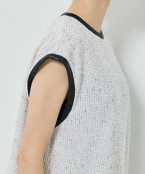 STUDIOUS（ステュディオス）の「【STUDIOUS/ステュディオス】ツイードライク2WAYジャージートップ〈セットアップ対応〉（Tシャツ/カットソー・レディース・ブラック/オフホワイト/ネイビー・FREE）」の21枚目の写真