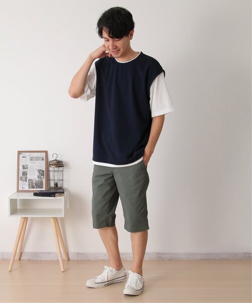 ikka(イッカ)の「【接触冷感/吸水速乾】マルチファンクションベストT【親子コーデ】(Tシャツ/カットソー・メンズ・ネイビー/ベージュ/ピンク/オリーブ/ブルー・S/M/L/XL)」の12枚目の写真