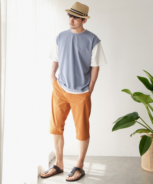 ikka(イッカ)の「【接触冷感/吸水速乾】マルチファンクションベストT【親子コーデ】(Tシャツ/カットソー・メンズ・ネイビー/ベージュ/ピンク/オリーブ/ブルー・S/M/L/XL)」の11枚目の写真