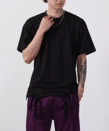REGIEVO 袖フリンジ使い半袖Tシャツ