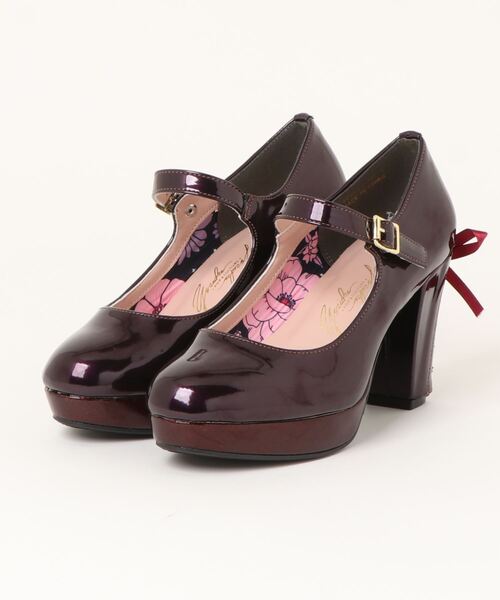 YOSUKE(ヨースケ)の「「YOSUKE/ヨースケ」厚底ストラップパンプス(パンプス・レディース・ブラック/パープル/グリーン/クリアブラック・LL/S/M/L)」の4枚目の写真