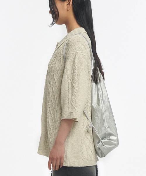 Millo Archive(ミロ アーカイブ)の「【millo 】グロッシー ストリング バッグ / Glossy String Bag(バックパック/リュック・レディース・シルバーグレー/ブラック・FREE)」の10枚目の写真