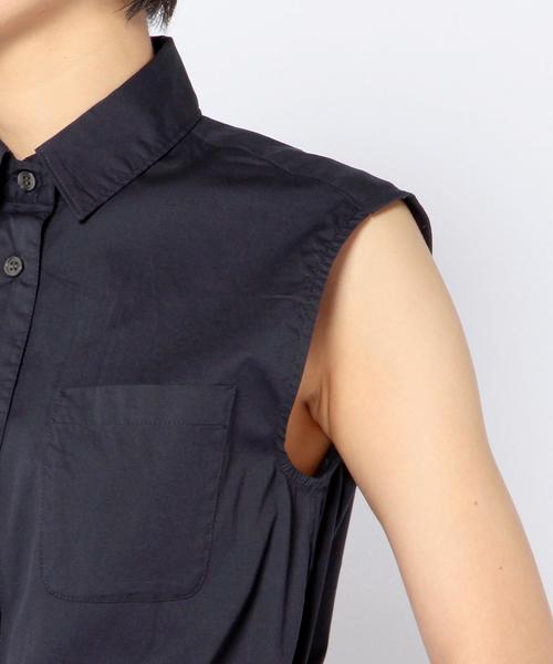 Another Edition（アナザーエディション）の「ノースリーブシャツワンピース/AEBC NSL SHT OP◆（ワンピース・レディース・ホワイト/ネイビー・フリー）」の8枚目の写真