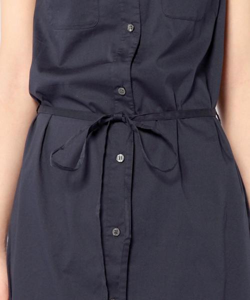 Another Edition（アナザーエディション）の「ノースリーブシャツワンピース/AEBC NSL SHT OP◆（ワンピース・レディース・ホワイト/ネイビー・フリー）」の9枚目の写真