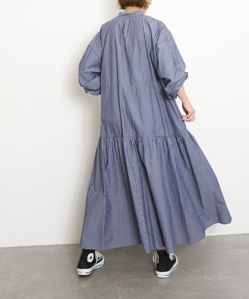 JOURNAL STANDARD LUXE ウールスムース ボルワンピース ウール混ストレッチ・ウエストギャザーワンピース/40代50代から