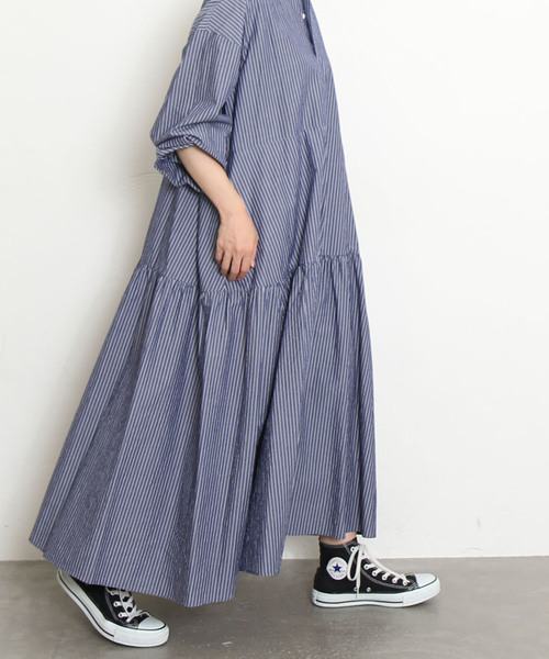 JOURNAL STANDARD LUXE（ジャーナルスタンダード　ラックス）の「ワッシャーティアードワンピース（ワンピース・レディース・ブラック/ネイビー・FREE）」の19枚目の写真